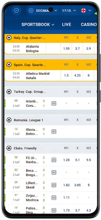 mostbet Screenshot sports